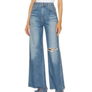 Veronica Beard Jeans Taylor Wide Leg Size 30 High Rise Distressed